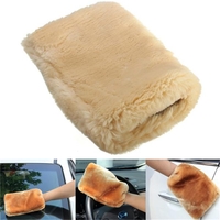 24x16cm camping auto lavage propre gant polissage Mitt polissage laine de laine d