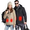 25-55 ℃ Manteau chauffant électrique à capuche Charge USB Chauffage intelligent Vestes à manches longues Hiver Épaissir