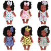 25 CM mignon Soft Silicone Joint mobile réaliste réaliste africain noir bébé Reborn poupée pour enfants cadeau