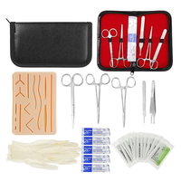 25 en 1 kit de formation chirurgicale de suture de peau kit doutils de ciseaux daiguille de tampon de silicone