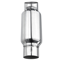 2, 5 pouces 63mm Inlet Chrome Tuyau déchappement Silencieux Silencieux Resonator Chrome
