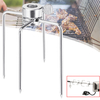 2pcs brochette de barbecue en acier inoxydable barbecue kebab camping cuisson fourchette de bâton