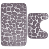 2pcs imperméable tapis de bain tapis pierre piédestal mousse de mousse de mémoire salle de bains ensemble