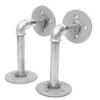 2Pcs Le fer Pipe Shelf Brackets argent Industrial Steel Holder Home Decor DIY