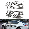 2pcs noir vinyle graphique voiture stickers autocollant motif de flamme auto décoration de corps universel