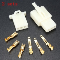 2sets 2.8mm 3 voies moto mâle électrique connecteur femelle logement terminal