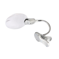 2x 6x 107mm LED Illumination Loupe Tuyau En Métal Loupe En Verre Table De Lecture Lampe De Lecture Lumière avec Pince