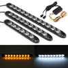 2X Circulant LED Lumières Flexible DRL Clignotants Clignotants Bande Switchback Blanc / Ambre