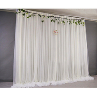 2X2M Wedding Party Backdrop Rideau Fond Décoration + Blanc Gaze Net Décoratif Rideaux