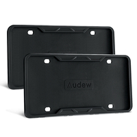 2X couvercle de cadre de plaque dimmatriculation en silicone antirouille avec bouchons à vis pour lavant et l&