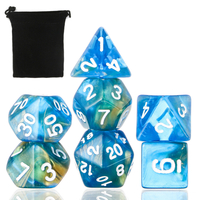 3 / 7Pcs Polyhedral Dices For Dungeons Dragons Games D20 D12 D10 D8 D6 D4 + Pochette