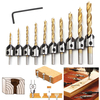 3-10mm HSS 5 cannelures fraise foret ensemble menuiserie alésoir bois travail chanfrein foret