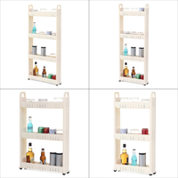 3-4 niveaux Rolling Cart Mobile Storage Organizer Holder Trolley Cart Shelf Rack