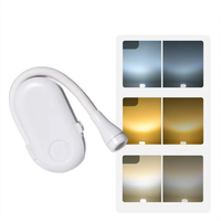3 Color Mini LED Book Light Eye Protection Adjustable Clip 360° Flip Study Lamp Rechargeable For Travel Bedroom Reading