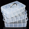 3 couches couche cas détachable en plastique cosmétique boîte à outils porte-bijoux contenant 30 grille