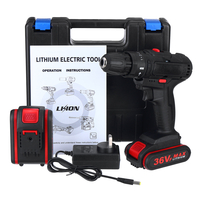 3 en 1 36V 550W perceuse à percussion électrique sans fil Hammer tournevis 2 vitesses avec 2 pièces Batterie