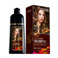 3 en 1 500 ml Shampooing à lhuile dargan naturelle Teinture capillaire Coloration instantanée des cheveux