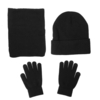 3 en 1 bonnet dhiver tricoté écharpe ensemble casquette + écran tactile gants de ski épais
