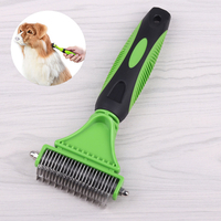 3 en 1 Double Face Chien Chat Cheveux Fourrure Délestage Tondeuse En Acier Inoxydable Toilettage Dematting Râteau Peigne
