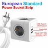 3-en-1 filaire allemand / ue prise murale multiprise avec prises secteur / adaptateur de chargeur USB / USB-C prise de P