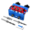 3 en 1 Guide de perçage du bois Set Perforateur de trous Dowelling Jig Self Tighen Clamp Dowel Tenon Poinçonnage
