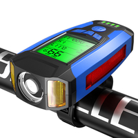 3-en-1 300LM COB phare de vélo LCD écran 5 modes lampe de vélo 130dB corne de vélo cyclisme en plein air