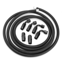3 mètres AN4 AN6 AN8 AN10 AN12 Acier inoxydable Nylon Tuyau de conduite dhuile tressé avec joint dextrémité no