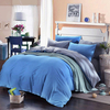 3 ou 4pcs saphir pur coton gris bleu couleurs assorties ensembles de literie