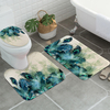 3 PC anti-dérapant salle de bain paon plume tapis de bain couvercle de couvercle de toilette salle de bain tapis de sol