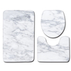 3 pcs / ensemble en relief salle de bain tapis de bain ensemble tapis de toilette polyester siège de toilette couvre sal