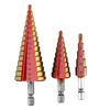 3 pcs 4-12 / 4-20 / 4-32mm HSS Étape Cône Forets Bits Hex Shank Triangle Shank Hole Cutter