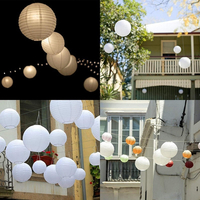 3 PCS Blanc Rond Lanternes En Papier Chinois Décorations Suspendues Lanternes Décoratives pour Décorations De Fête De Ma
