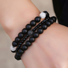3 Pcs Casual All-match Energy Stone White Jade Decor Pendant Bracelet Set