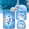 3 pcs ensemble noël bonhomme de neige siège de toilette couvre tapis de salle de bain tapis antidérapant tapis décor de