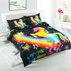 3 PCS ensembles de literie 3D taie doreiller de couverture de couette dimpression de licorne animale 3D pour l