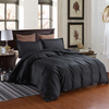 3 PCS ensembles de literie couleur unie avec taie doreiller pour housse de couette à rayures pour lit queen