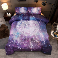 3 PCS ensembles de literie taie doreiller housse de couette aquarelle Licorne Campanule Pour Queen Size