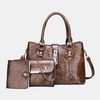 3 PCS Femmes Casual Grande Capacité Vintage Multifonction Sac à main Sac à bandoulière