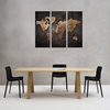 3 Pcs Moderne Abstrait Wall Mount Art Peintures Carte Du Monde Toile Photo Décor À La Maison