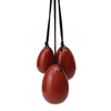 3 Pcs Percé Naturel Smokey Quartz Cristal Yoni Oeuf Avec Cordon De Stockage Cordons Manuel Masseur