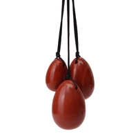 3 Pcs Percé Naturel Smokey Quartz Cristal Yoni Oeuf Avec Cordon De Stockage Cordons Manuel Masseur