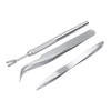 3 Pcs Pince À Épiler En Acier Inoxydable Ensemble Poudre Désinfectant Toilettage Brucelles Outils
