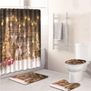 3 PCS Salle De Bains Tapis De Bain Ensemble Toilette Housse de Siège Étanche Salle De Bains Rideau De Douche Chrismas Im