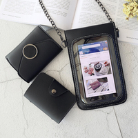 3 pièces / ensemble mode avec fenêtre à écran tactile stockage de téléphone portable sac à bandoulière sac à bandoulière