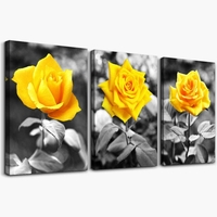 3 pièces / ensemble Rose toile peinture mur décoratif impression Art photos sans cadre tenture murale bureau à domicile