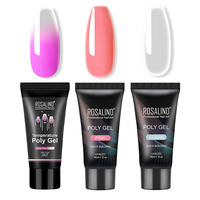 3 pièces brillant Poly Extension Gel Kit ongles Art Design Semi Permanent UV Gel manucure vernis à ongles Gel ensemble