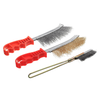 3 pièces ensemble de brosses de nettoyage de fil détaillant le fil dacier polonais placage de cuivre en plastique e