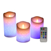 3 pièces Festival sculpté sans flamme bougies votives LED télécommande bougie minuterie couleur changeante Halloween déc