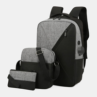 3 pièces hommes Oxford résistant à lusure respirant Patchwork grande capacité sac à dos décontracté sac de poitrine