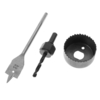 3 pièces Kit dinstallation de serrure en acier au carbone perceuse à bois serrure de porte sphérique trou scie coup